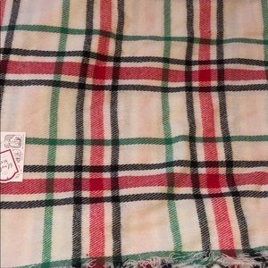 White Plaid Blanket Scarf
